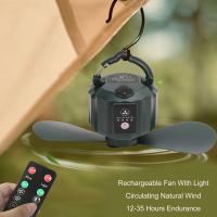 Ventilador de techo para tienda de campaña al aire libre - Ventilador portátil de dos aspas con iluminación - 10400mAh de capacidad USB recargable - Mando a distancia - Camping al aire libre Reunión Escalada - details 0