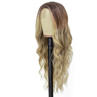 Pelucas de Cabello Dorado Ondulado Largo Diseño de Gradiente Europeo-Americano - details 2