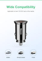 Baseus-cargador de coche de carga rápida, dispositivo Circular de plástico, USB Dual + tipo C, 30W, QC3.0 - details 10