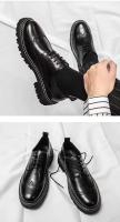 Zapatos casuales de cuero Oxford de diseñador para hombre, fáciles de usar, punta redonda alta, talla grande, nuevo modelo - details 7