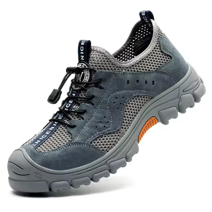 Zapatos de seguridad ANTIPERFORACIONES para hombre, botas transpirables de verano, zapatillas de trabajo antideslizantes con punta de acero - 1