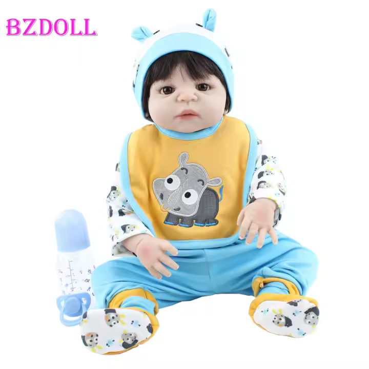 Muñeca realista de bebé Reborn, juguete con cuerpo de silicona suave completo, casa de juegos bonita, regalo de Navidad para niña, 55 CM, 22 pulgadas - 1