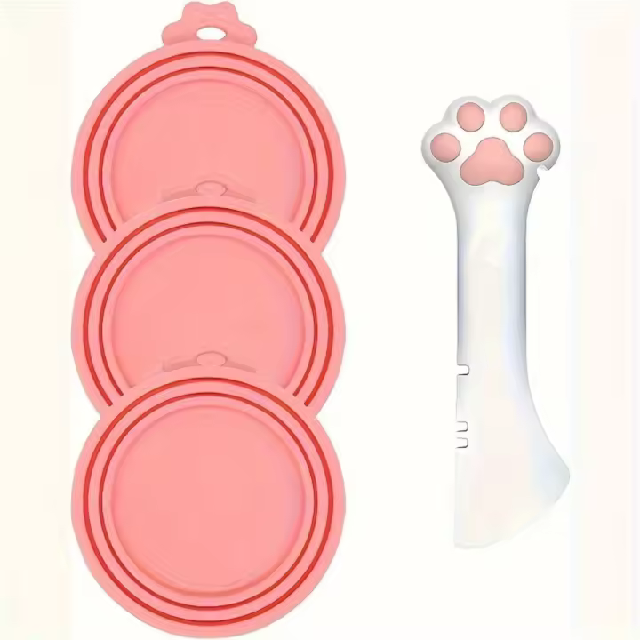 Cubiertas y Cuchara de Silicona Universal para Latas de Alimentos para Mascotas - 1