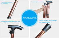 Collapsible Walking Stick, Adjustable Folding Trekking Pole With Comfortable T Handles - details 6