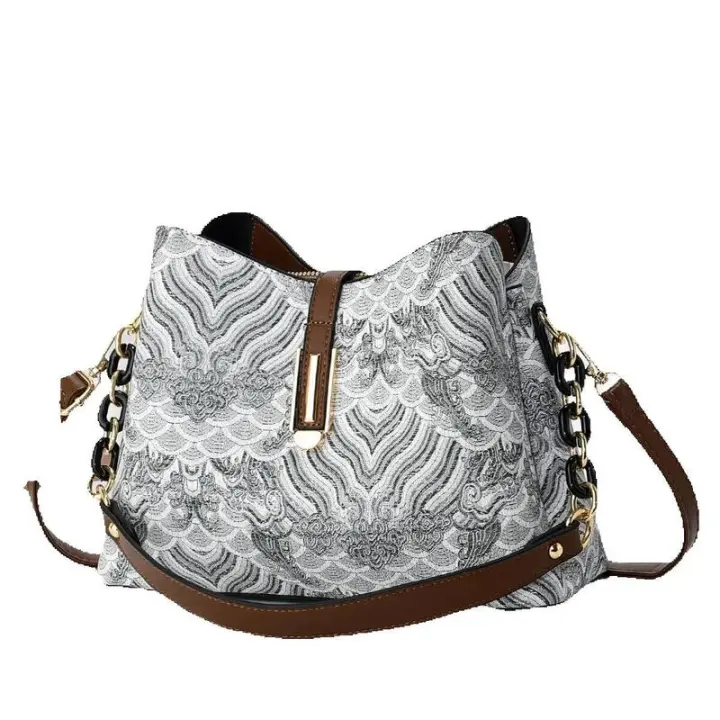 Mochila de lujo Leten con patrón Paisley Bolso de hombro retro sencillo para mujeres mayores - 1