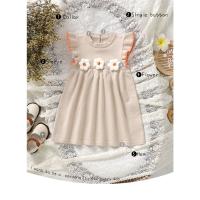 Vestido de Bebé de punto para Niña, enaguas sin Mangas, ropa Infantil con volantes sólidos, Monos Lindos florales, falda para niños - details 2