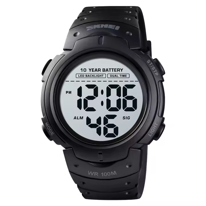 Reloj de Pulsera Deportivo SKMEI para Hombres Resistente al Agua 100M con Alarma y Batería de 10 Años Dos Tiempos Reloj Hombre 1560 - 1