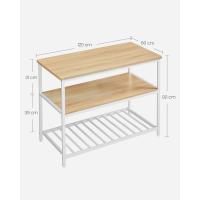 encimera Grande, Estante de microondas de 3 Niveles, Marco de Acero, 60 x 120 x 90 cm, Moderno, fácil instalación, Roble Blanco KKI001W09 - details 4