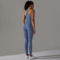 Hamidou-Conjunto de Yoga sin costuras para mujer, ropa deportiva para gimnasio, sujetador de entrenamiento, mallas de cintura alta para correr, traje para Fitness - details 3