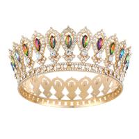 Decoraciones de pastel redondas de tiara de reina princesa europea, coronas barrocas para desfiles, tiaras de rey, coronas de boda brillantes para novias - details 2