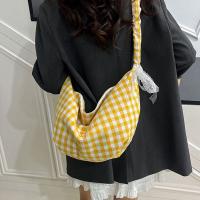 Bolso de hombro Hobos coreano Simple, bolso cruzado a cuadros de media luna, bolsos de lona de gran capacidad para niñas - details 4