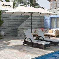 Parasol Doble para Jardín Sombrilla Gigante Anti UV con Manivela Tamaño 4,55x2,65x2,38 m Color Gris - details 19