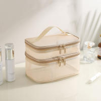 Bolsa de Maquillaje de Doble Capa Grande Transparente para Viajes y Uso Diario - details 1