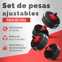Juego de Mancuernas Ajustables 2 en 1 Pesas de 10kg a 40kg Barra Recta Ajustable y Antideslizante - details 1