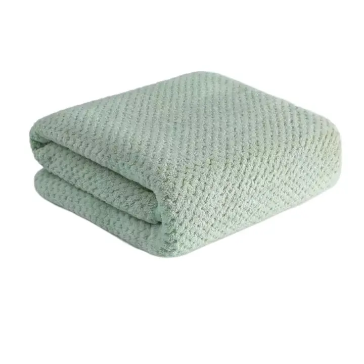 Toalla de baño textil de microfibra de lana Coral, toalla de playa absorbente de secado rápido, toalla de piscina a cuadros de piña de gran tamaño para adultos - 1