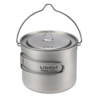 Lixada - maceta colgante portátil de titanio ultraligera, 900 ml/1600 ml, con asa plegable con tapa, utilizada para acampar al aire libre, hacer senderismo, - details 61