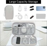 Estuche de viaje para electrónica, bolsa organizadora de cables, estuche de transporte para accesorios electrónicos, tecnología de doble capa resistente al agua - details 4