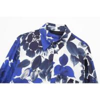 BUNO-camisa Vintage con estampado de flores para mujer, blusa holgada de seda con textura satinada y cuello abatible, con botonadura única, novedad de primavera de 2025 - details 12