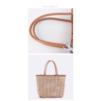 Bolso Tote de PVC Tejido 2024 Diseño Minimalista Neutro para Mujer Bolso de Playa Impermeable - details 5