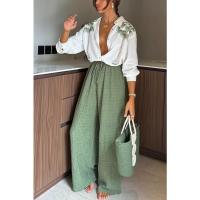 2025 nueva moda ropa de mujer, camisa estampada de manga larga + conjunto de pantalones, conjunto de dos piezas, casual relajado - details 12