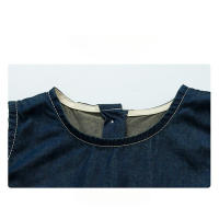 Conjunto de chaleco de mezclilla de verano para niños, nuevo conjunto de dos piezas de color sólido suelto y delgado informal para niña pequeña, ropa para niños - details 8