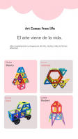 Bloques Magnéticos 3D 58 Piezas con Ruedas de Torre Giratoria Juego Educativo - details 2