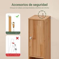 Mueble de Baño de Alto Estante Estanterías con 2 Puertas y Cajón Blanco Tamaño 20x20x180cm - details 16
