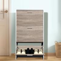 Mueble zapatero de 12 pares - Estantería de gran capacidad para vestíbulo o pasillo - (ancho) 60 x (profundidad) 24 x (alto) 80 cm - Madera clara blanca - details 157
