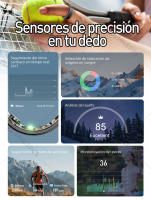 Anillo inteligente, frecuencia cardíaca/oxígeno en sangre/monitoreo del sueño, anillo de seguimiento de calorías con contador de pasos, duración de batería de 7 días, resistente al agua compatible con iOS y Android - details 5