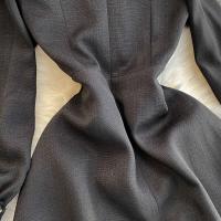 Vestido largo por debajo de la rodilla ajustado Vintage para mujer Otoño Invierno nuevo A-e cuello cuadrado de manga larga Fiesta Club Formal - details 19