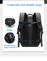 Mochila de compresión al vacío para hombre, bolsa de viaje para portátil de 17,3 pulgadas, gran capacidad, apta para negocios, escuela y uso al aire libre, viajes, bandolera, multifunción - details 8
