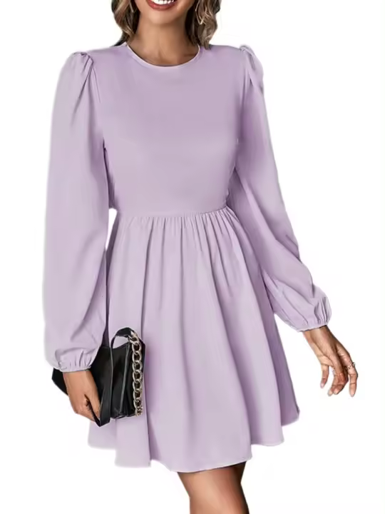Vestido Largo de Manga Larga para Mujer con Cintura Estética Primavera Otoño 2025 - 1