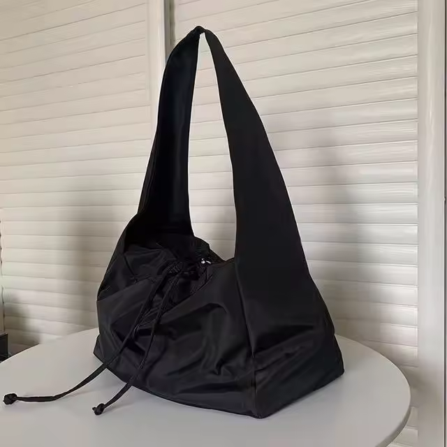 Bolso de mujer nuevo de nailon, bolso de hombro suave con cremallera sólida a la moda, bolsos y bolsos de diseñador de lujo, bolso de mano negro - 1
