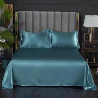 1 pc Bed Sheet for Summer Ice Cool Fabric Top Sheets Satin Smooth Flat Bed Sheet for Double Bedding (no pillowcase) - details 8