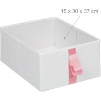 Cómoda Infantil, 6 Cajones de Tela, Cajonera Habitación Juguetes, Niños, 61,5 x 68 x 40,5 cm, Blanco y Rosa, Poliéster - details 4
