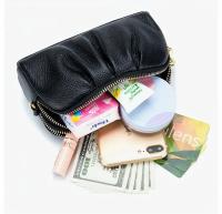 Bolso de Mano de Cuero Genuino de Doble Capa Cartera con Cremallera y Correa Desmontable - details 6