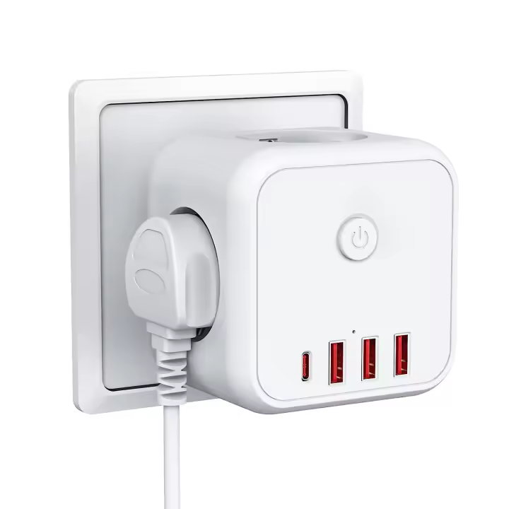 Cubo USB de 7 Enchufes Multiple Tomas de Alimentación con 3 Sockets USB A y C - 1