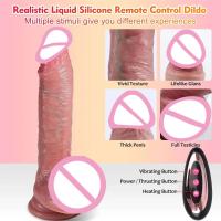 Leten-vibrador realista para mujer, consolador de empuje, estimulación del ano y la vagina, Control remoto, pene grande falso, Juguetes sexuales - details 3