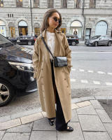 Gabardina elegante de invierno para mujer, holgada, informal, a la moda, versátil, larga - details 4
