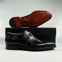 Monjes Oxford de negocios de cuero de lujo con zapatos de vestir formales hechos a mano para hombres Goodyear Italia - details 16