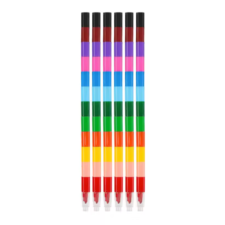 Bloques de Crayones de 12 Colores Diferentes,Lápices de Cera, adecuados Para Niños, Premios de Papelería, 12/6 Piezas - 1