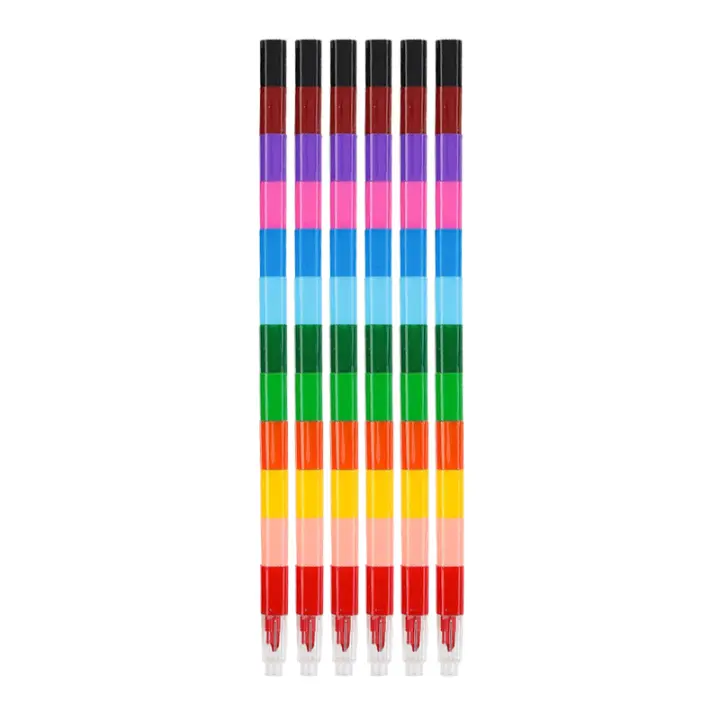 Bloques de Crayones de 12 Colores Diferentes,Lápices de Cera, adecuados Para Niños, Premios de Papelería, 12/6 Piezas - 1