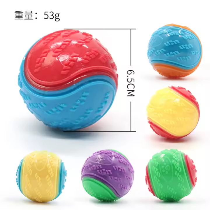 Pelota resistente a mordeduras molares para perros, pelota de entrenamiento para morder, juguete con sonido tpr - 1