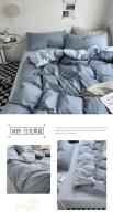 Juego de ropa de cama estilo Ins, edredón individual y doble, funda de almohada, microfibra suave, tamaño Queen completo - details 5