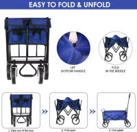 Carrito de Mano Plegable Ruedas de 360 °   Ideal para Jardín, Playa, Camping, Compras - details 7