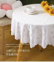 Mesa de comedor Ense blanca de lujo, tela con estampado geométrico, mantel rectangular redondo, funda bordada, decoración de boda - details 0