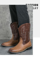 Botas vaqueras altas bordadas de moda occidental, botas personalizadas de otoño e invierno, botas de hombre. - details 8