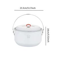 Hanging Pot Stainless Steel Camping Pot 4 L Folded Handle Lightweight Camp Stockpot with Lid Cover for Beach Travel Explorers