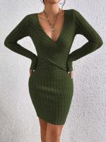 Vestido de manga larga de mujer de cuello V de cinco puntos - details 5
