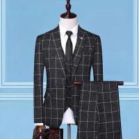 Conjunto de tres piezas de boutique de tendencia informal de negocios, traje + chaleco + pantalones, a juego, atractivo, de alta calidad, 2025 - details 0